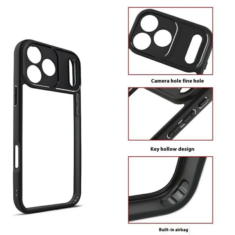 For iPhone 17 Pro Case Shockproof PC + TPU Clear Back Phone Cover