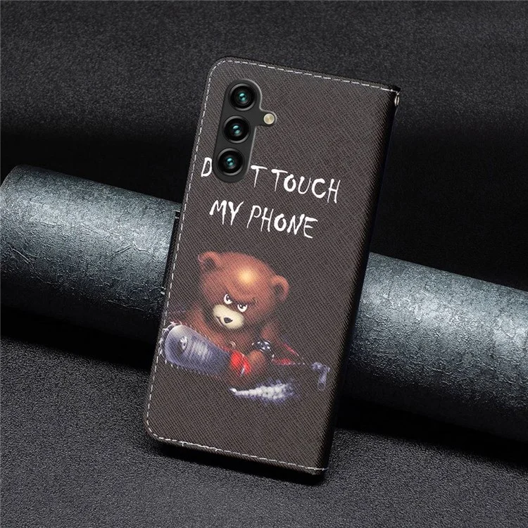 Per Samsung Galaxy A14 5G / A14 4G Custodia Portafoglio in Pelle PU Pieghevole Stand Flip Cover - Orso