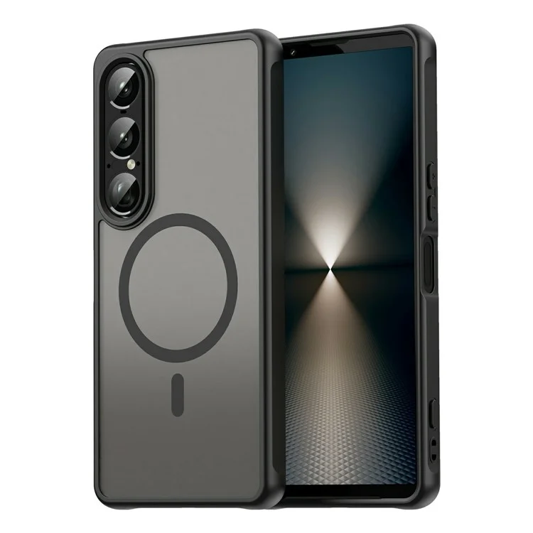 Чехол для Sony Xperia 1 VII, совместимый с MagSafe, противоударный, из ПК + TPU - Черный