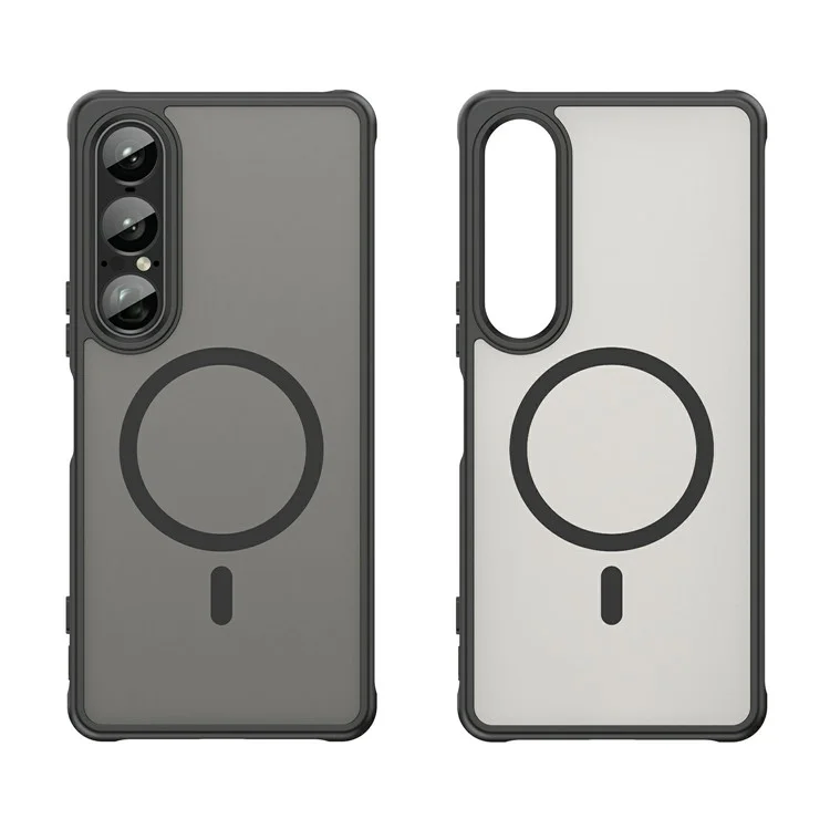 Чехол для Sony Xperia 1 VII, совместимый с MagSafe, противоударный, из ПК + TPU - Черный