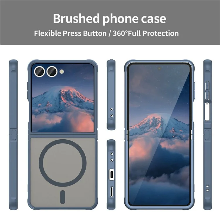 For Samsung Galaxy Z Flip7 5G Case Compatible with MagSafe Anti Drop PC + TPU Phone Cover - Blue