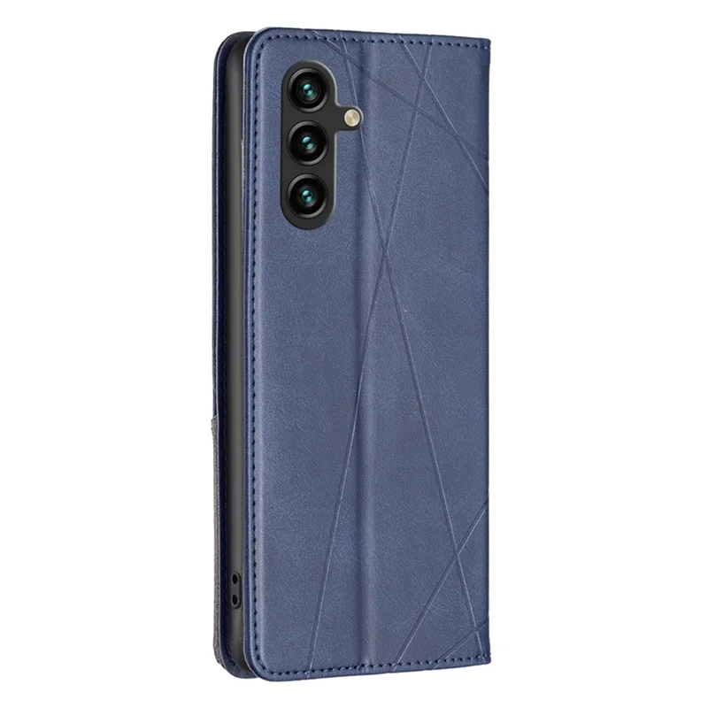 For Samsung Galaxy A14 5G / A14 4G Leather Case with Card Holder Imprinting Pattern Phone Stand Cover - Blue