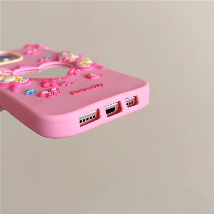 For iPhone 15 Pro Max Silicone Case Cute Butterfly Mirror Design Shockproof Phone Back Cover