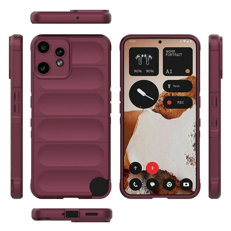 For Nothing CMF Phone 2 Pro Case Anti-Drop Soft TPU Rugged Phone Back Cover - Wine Red