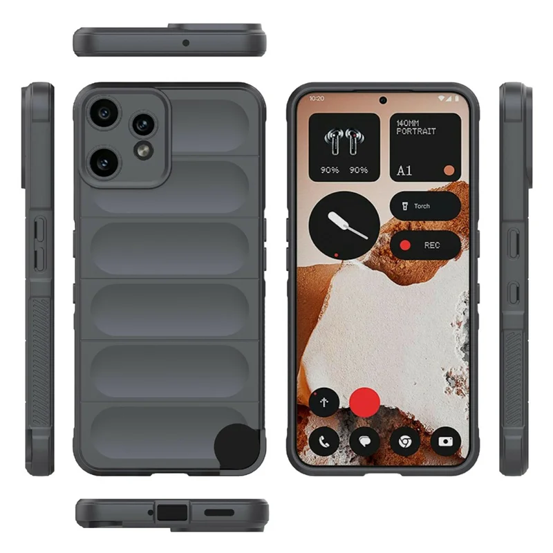 For Nothing CMF Phone 2 Pro Case Anti-Drop Soft TPU Rugged Phone Back Cover - Dark Grey