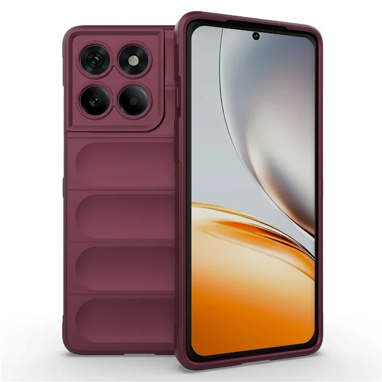For Motorola Edge 60 Pro 5G Case Anti-Drop Soft TPU Rugged Phone Back Cover - Wine Red
