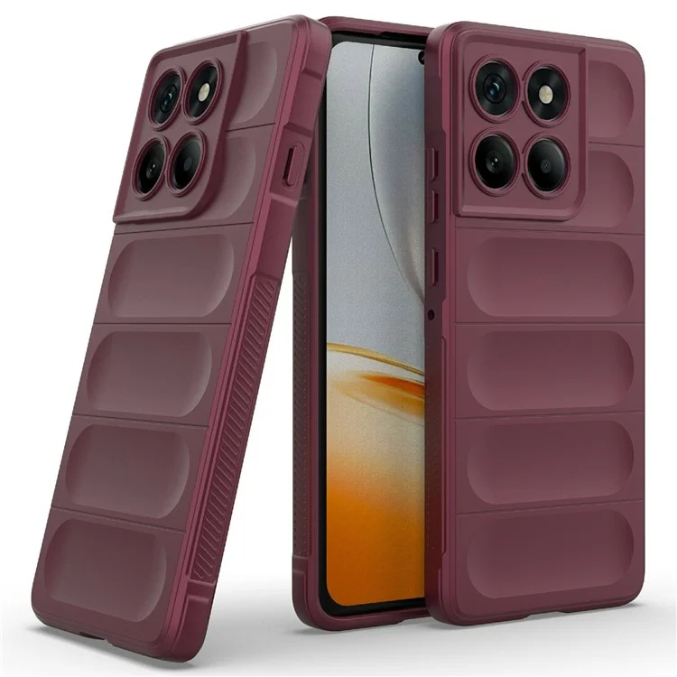 For Motorola Edge 60 Pro 5G Case Anti-Drop Soft TPU Rugged Phone Back Cover - Wine Red