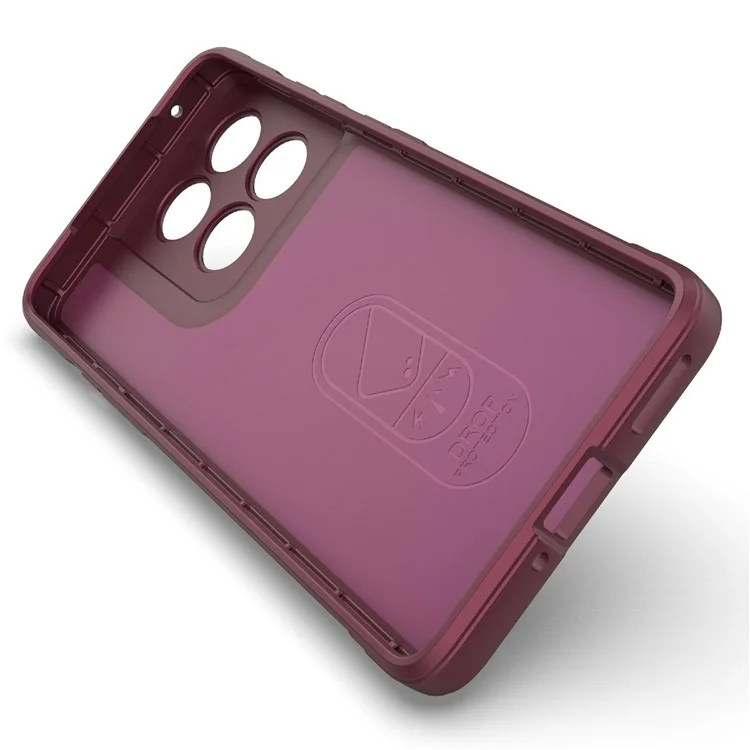 For Motorola Edge 60 Pro 5G Case Anti-Drop Soft TPU Rugged Phone Back Cover - Wine Red