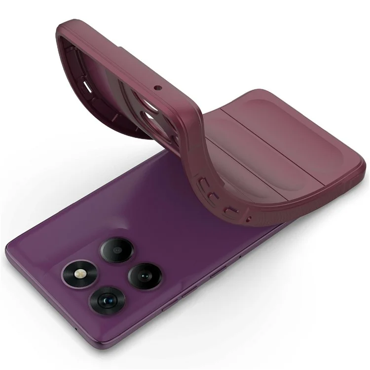 For Motorola Edge 60 Pro 5G Case Anti-Drop Soft TPU Rugged Phone Back Cover - Wine Red