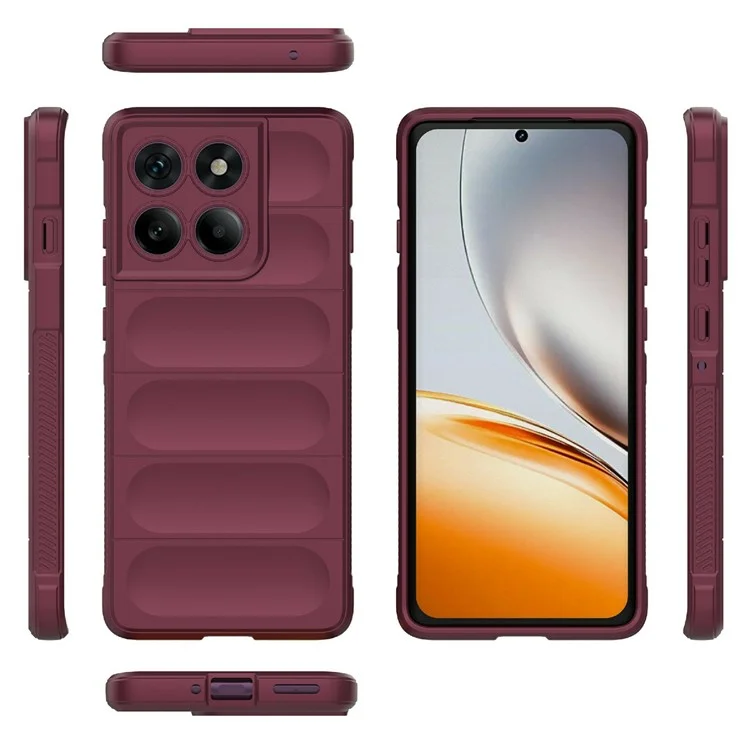 For Motorola Edge 60 Pro 5G Case Anti-Drop Soft TPU Rugged Phone Back Cover - Wine Red