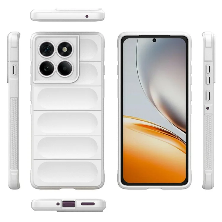 For Motorola Edge 60 Pro 5G Case Anti-Drop Soft TPU Rugged Phone Back Cover - White