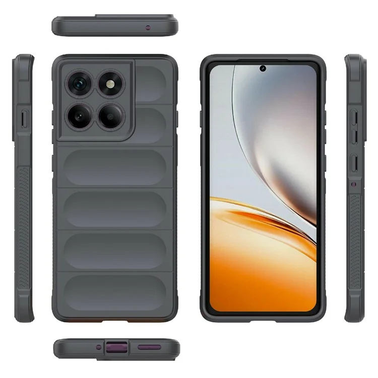 For Motorola Edge 60 Pro 5G Case Anti-Drop Soft TPU Rugged Phone Back Cover - Dark Grey