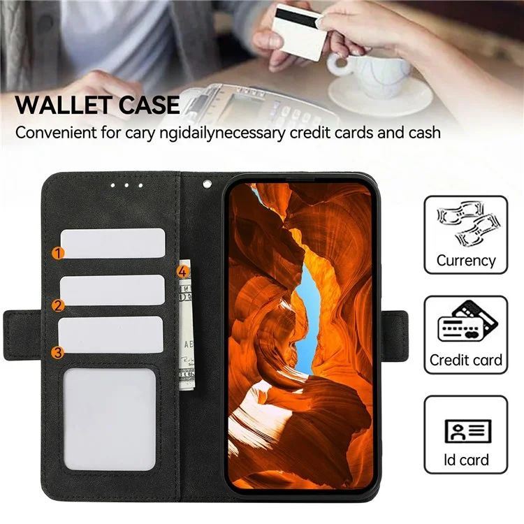 ABEEL For Samsung Galaxy A07 Case PU Leather Folio Stand View RFID Blocking Phone Cover - Black
