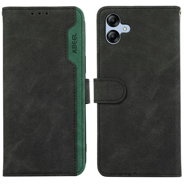 ABEEL For Samsung Galaxy A07 Case Color Splicing Leather Flip Phone Cover RFID Blocking - Black