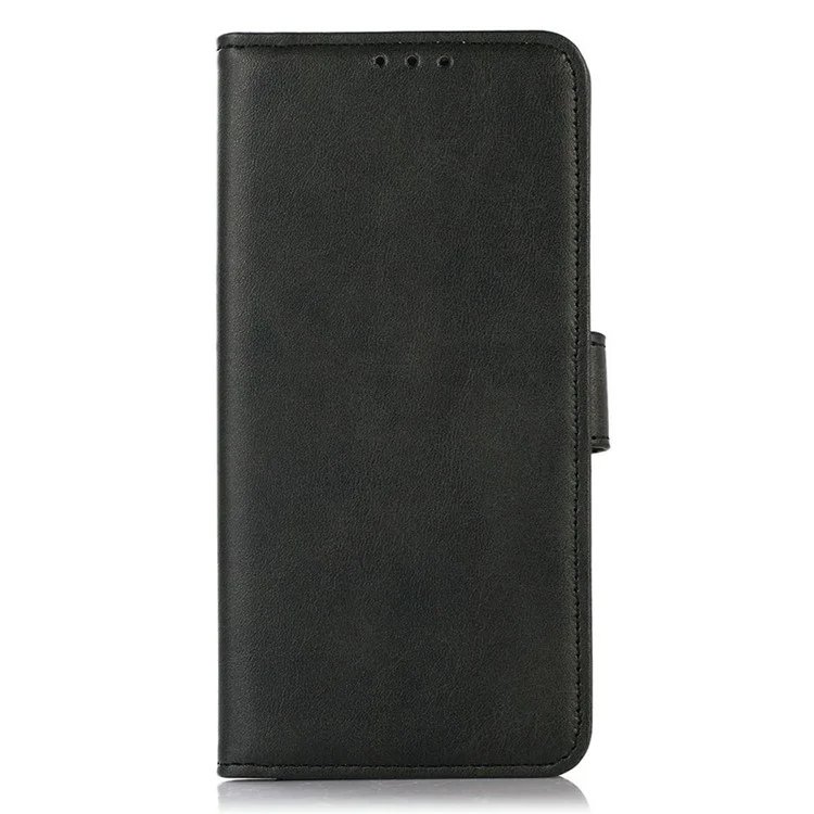 For Samsung Galaxy A07 Case Cowhide Texture Leather Wallet Phone Cover with Stand - Black