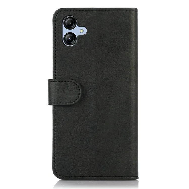 For Samsung Galaxy A07 Case Cowhide Texture Leather Wallet Phone Cover with Stand - Black