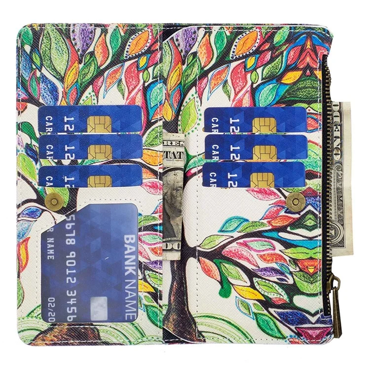 For Xiaomi 12T 5G / Redmi K50 Ultra 5G / 12T Pro 5G Leather Case with Strap Pattern Printing Zipper Wallet Phone Stand Cover - Life Tree