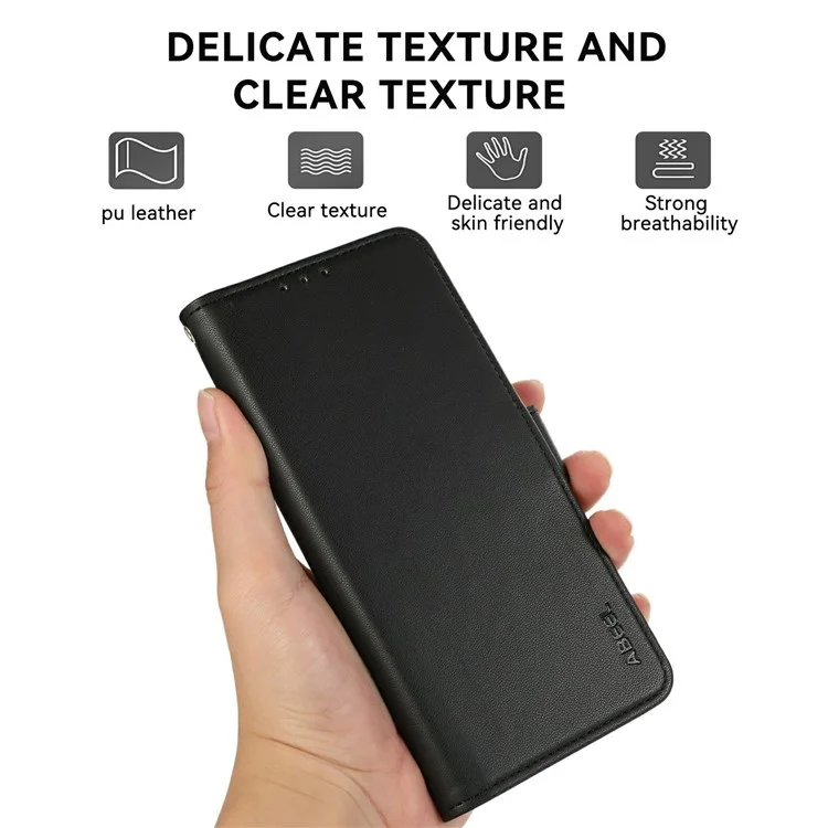 ABEEL For Samsung Galaxy A17 Case Leather Phone Cover with RFID Blocking Wallet - Black