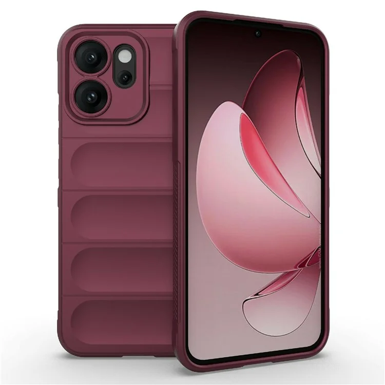 For Oppo Reno14 5G Case Anti-Drop Soft TPU Rugged Phone Back Cover - Wine Red