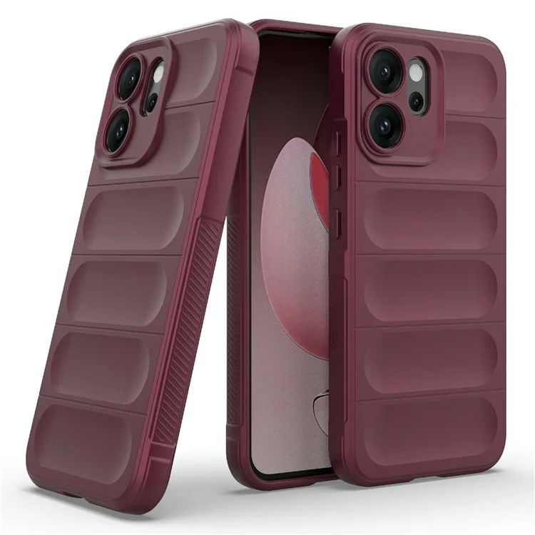 For Oppo Reno14 5G Case Anti-Drop Soft TPU Rugged Phone Back Cover - Wine Red