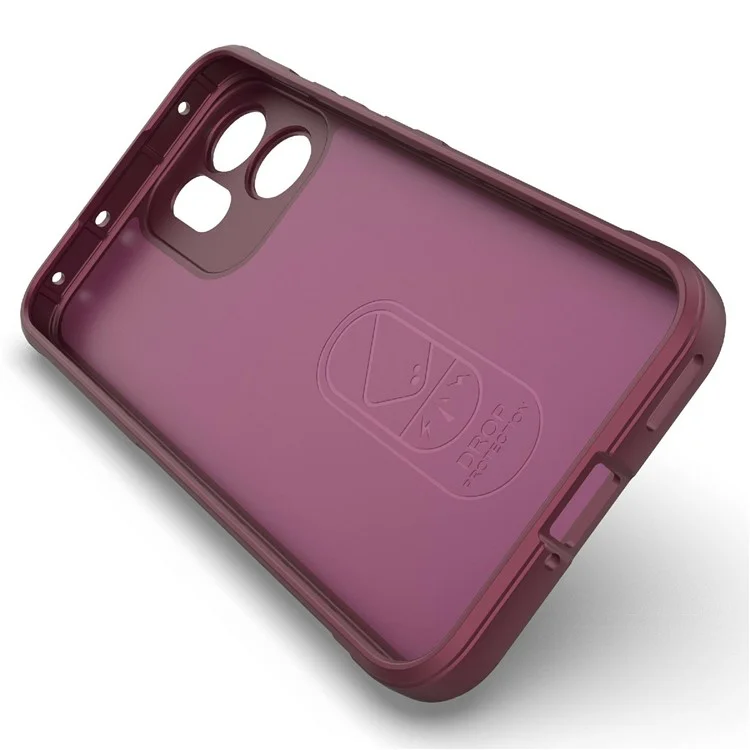 For Oppo Reno14 5G Case Anti-Drop Soft TPU Rugged Phone Back Cover - Wine Red