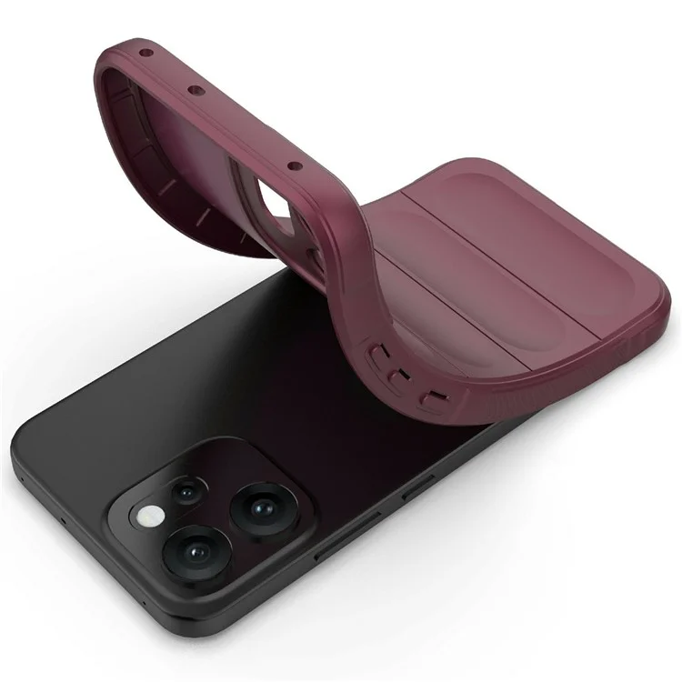 For Oppo Reno14 5G Case Anti-Drop Soft TPU Rugged Phone Back Cover - Wine Red