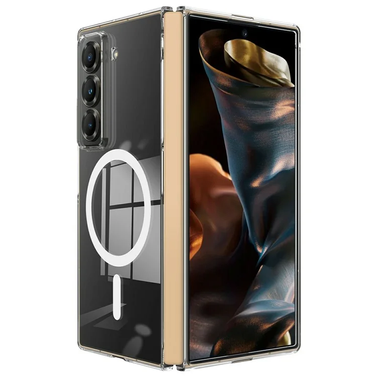 For Samsung Galaxy Z Fold Special Clear Phone Case Compatible with MagSafe TPU + Acrylic Back Cover