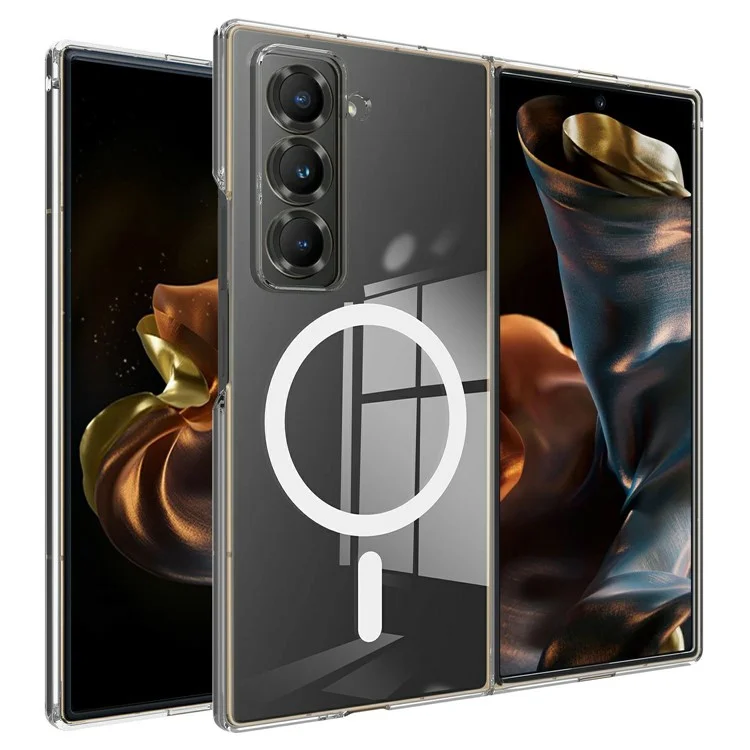 For Samsung Galaxy Z Fold Special Clear Phone Case Compatible with MagSafe TPU + Acrylic Back Cover