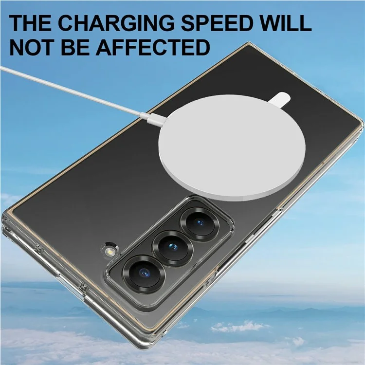 For Samsung Galaxy Z Fold Special Clear Phone Case Compatible with MagSafe TPU + Acrylic Back Cover