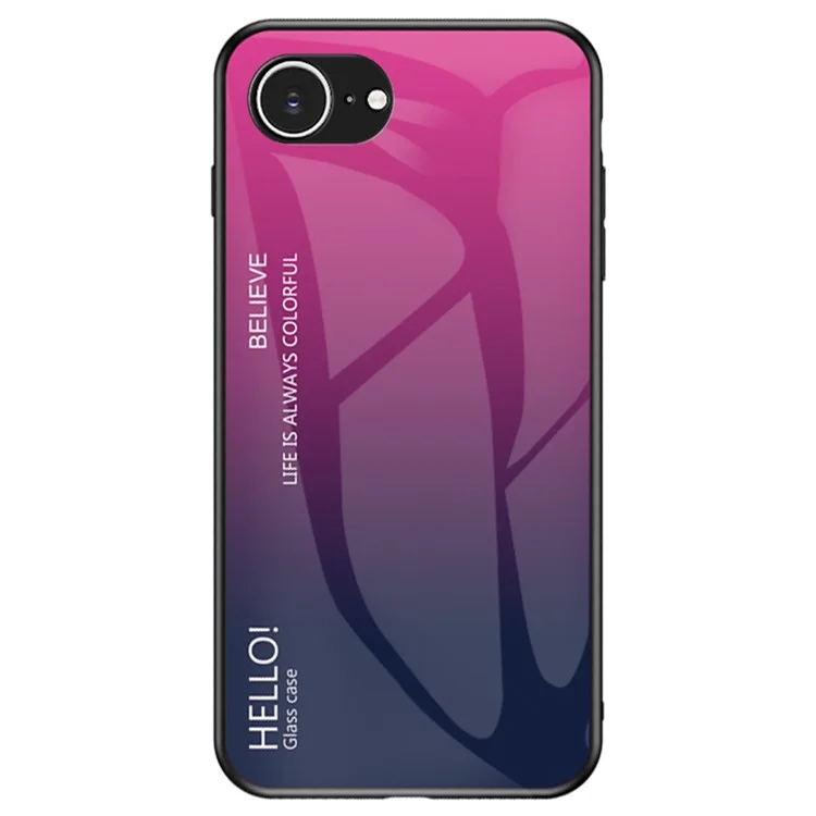Étui pour iPhone 16e Antidérapant Verre Trempé + PC + TPU Coque de Téléphone - Dégradé Rose