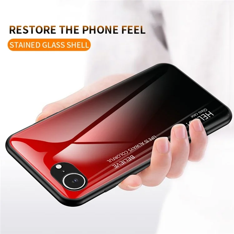 Étui pour iPhone 16e Antidérapant Verre Trempé + PC + TPU Coque de Téléphone - Dégradé Rose