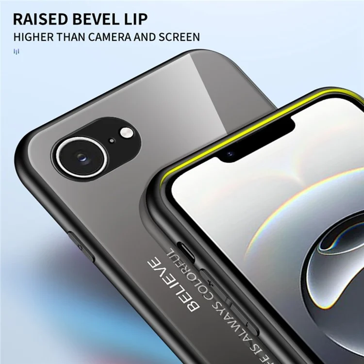 Étui pour iPhone 16e Antidérapant Verre Trempé + PC + TPU Coque de Téléphone - Dégradé Rose