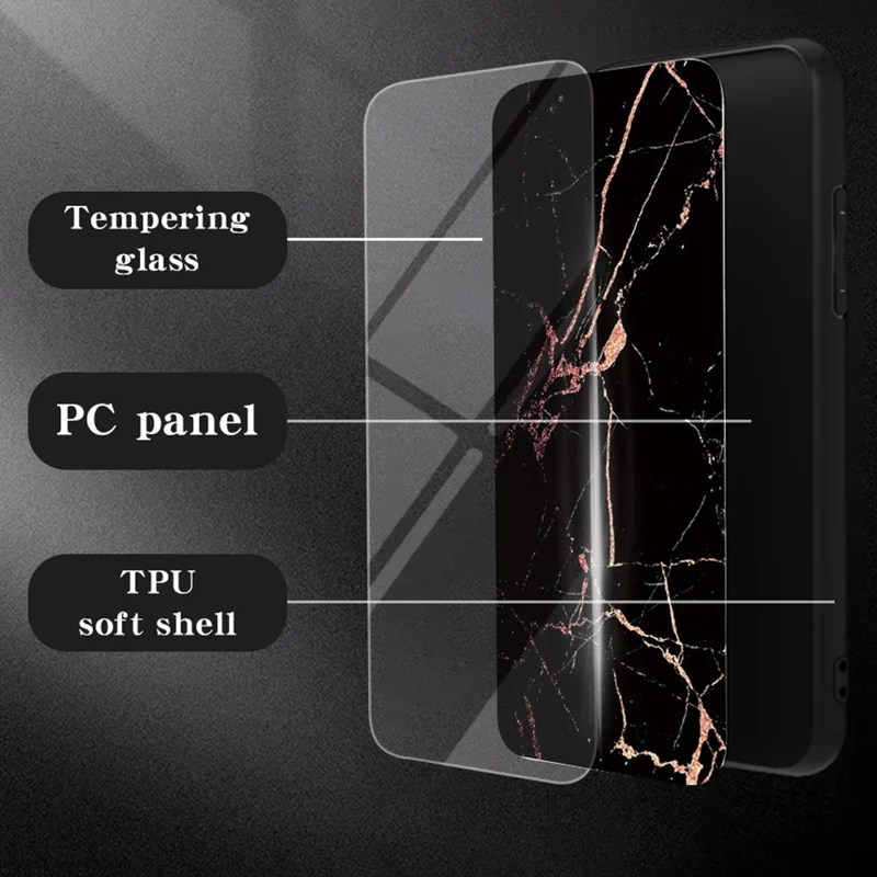 For iPhone 17e / 16e Case Marble Pattern Tempered Glass + PC + TPU Protective Phone Cover - Blood Red Marble