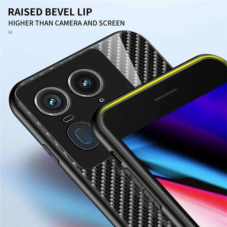 For Motorola Edge 50 Ultra 5G / Moto X50 Ultra 5G Case Tempered Glass Shockproof Phone Cover - Blue Fiber