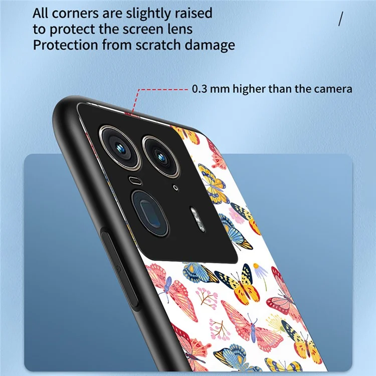 For Motorola Edge 50 Ultra 5G / Moto X50 Ultra 5G Case Butterfly Pattern TPU + Tempered Glass Protective Phone Cover - Colorful Butterfly
