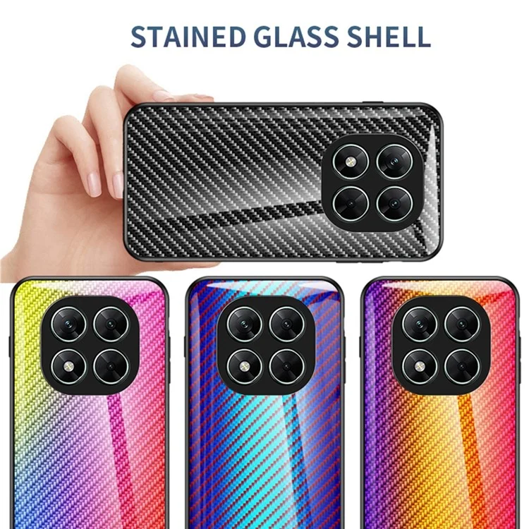 Für Xiaomi Poco X7 5G / Redmi Note 14 Pro 5G Hülle Gehärtetes Glas Stoßfeste Handyhülle - Blaue Faser