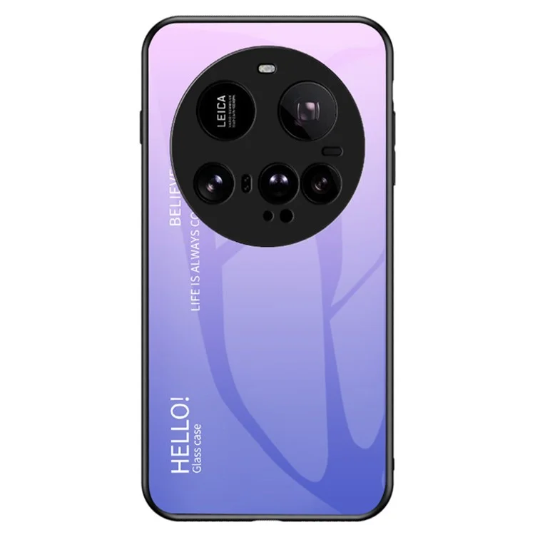 Für Xiaomi Redmi Note 14 Pro 4G Hülle Kratzfest Gehärtetes Glas + PC + TPU Handyhülle - Gradient Rosa Lila