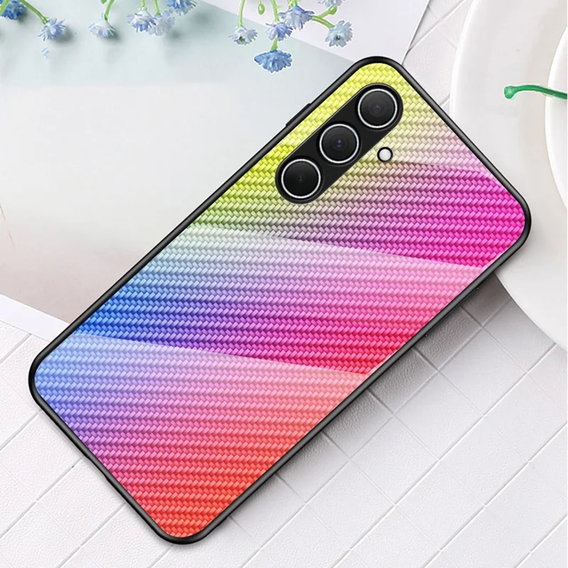 For Samsung Galaxy A36 5G Case Tempered Glass Shockproof Phone Cover - Colorful Fiber