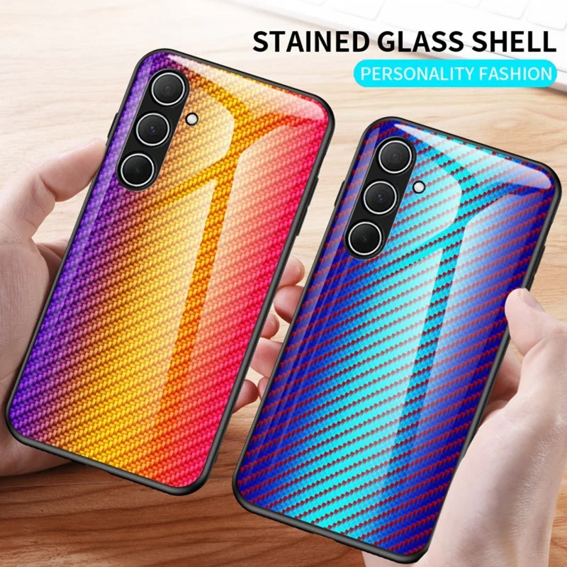 For Samsung Galaxy A36 5G Case Tempered Glass Shockproof Phone Cover - Colorful Fiber
