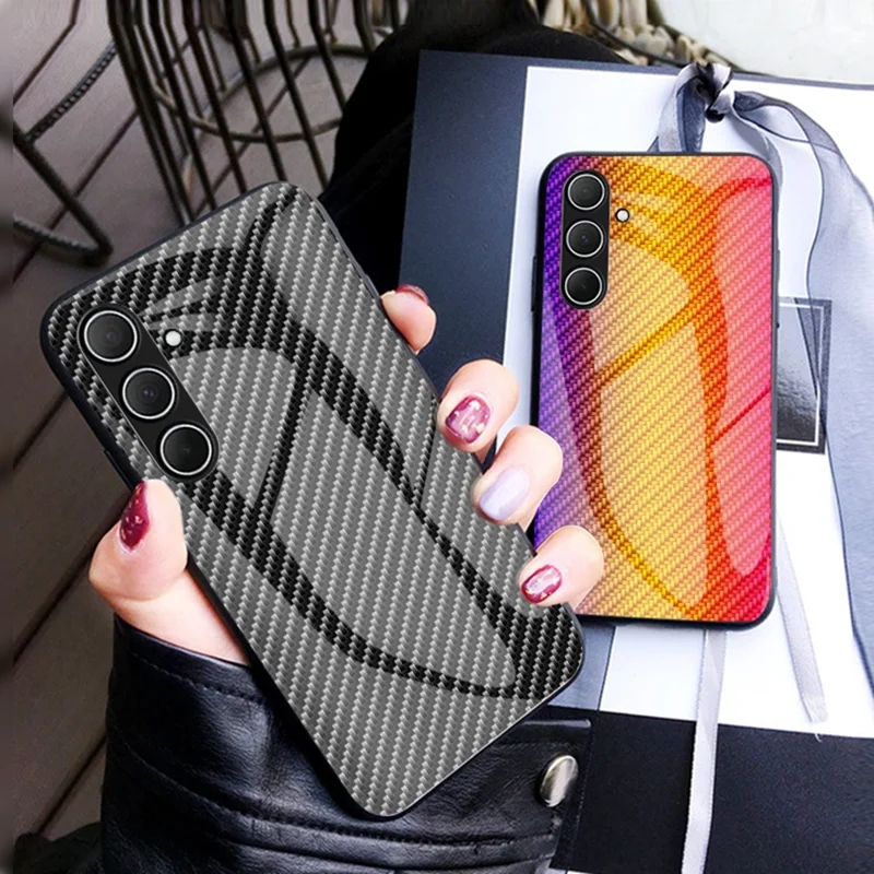 For Samsung Galaxy A36 5G Case Tempered Glass Shockproof Phone Cover - Colorful Fiber