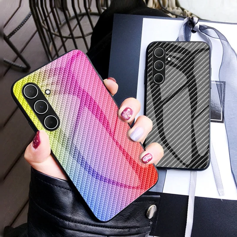 For Samsung Galaxy A36 5G Case Tempered Glass Shockproof Phone Cover - Colorful Fiber