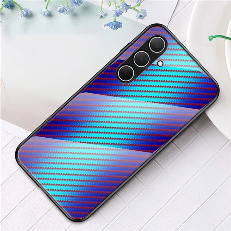 Étui pour Samsung Galaxy A56 5G avec Verre Trempé Antichoc - Fibre Bleue