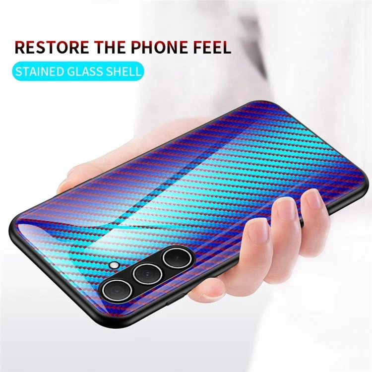 Étui pour Samsung Galaxy A56 5G avec Verre Trempé Antichoc - Fibre Bleue
