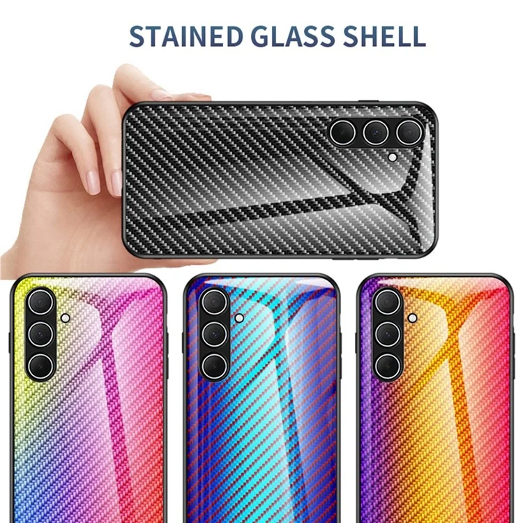 Étui pour Samsung Galaxy A56 5G avec Verre Trempé Antichoc - Fibre Bleue
