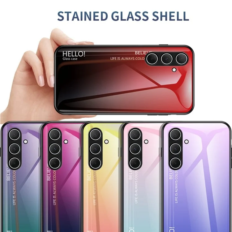 Чехол для Samsung Galaxy A56 5G с защитой от царапин, из закаленного стекла + ПК + ТПУ - Градиент красный черный