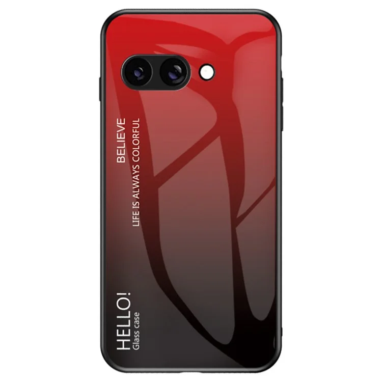 Чехол для Google Pixel 9a с защитой от царапин: закаленное стекло + ПК + ТПУ - Градиент Красный Черный