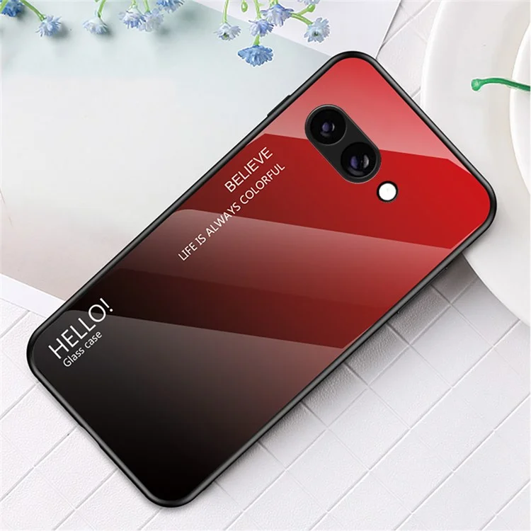 Чехол для Google Pixel 9a с защитой от царапин: закаленное стекло + ПК + ТПУ - Градиент Красный Черный