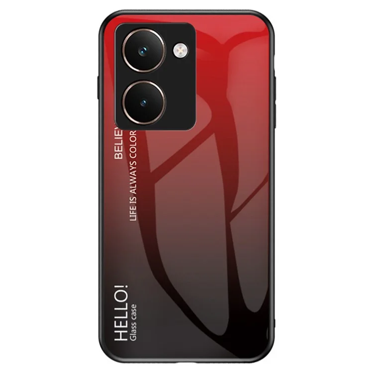 Funda para Realme P3 Ultra 5G Antiarañazos de Vidrio Templado + PC + TPU - Negro y Rojo Degradado