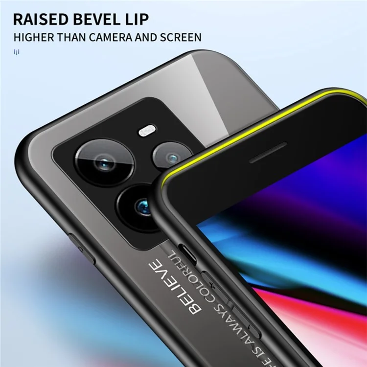 Funda para Realme GT 7 Pro 5G Antigolpes de Vidrio Templado + PC + TPU - Negro y Rojo Degradado