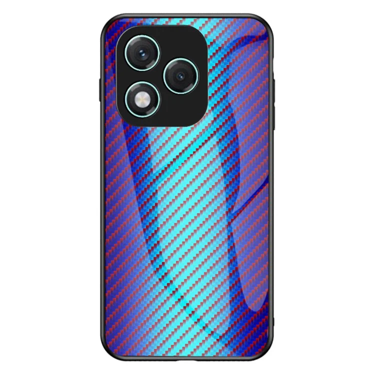 Чехол для Honor 400 Lite с закаленным стеклом, противоударный - Синее волокно
